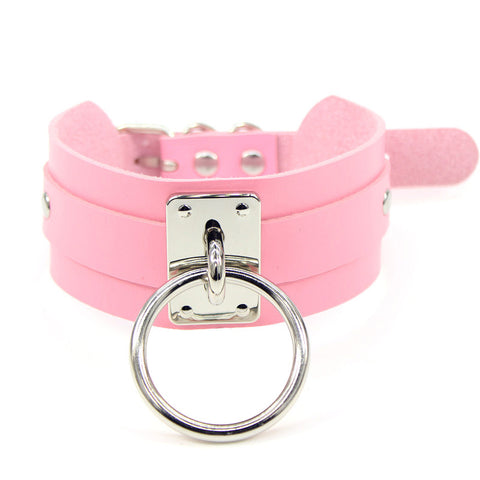 New fashion PU leather silver single neckband Inpluser