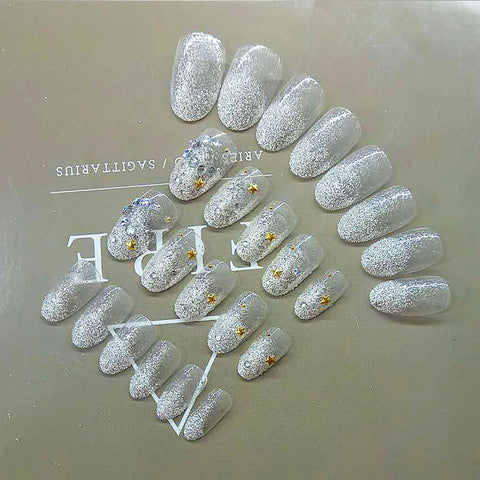 N72 ladies hot sale long false nail patch 24pcs/box with jel glue