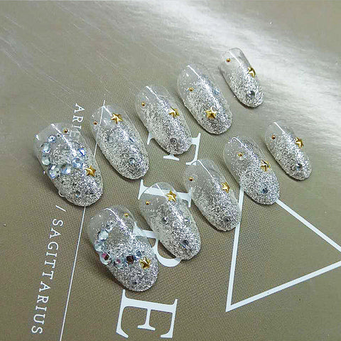 N72 ladies hot sale long false nail patch 24pcs/box with jel glue