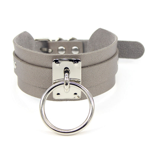 New fashion PU leather silver single neckband Inpluser