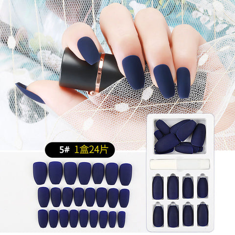 N44 New lady frosted false nails 24pcs/box with jel glue