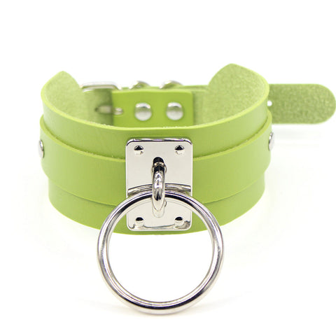 New fashion PU leather silver single neckband Inpluser