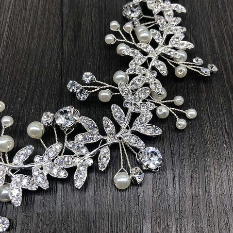 K13 Creative European and American Pearl Leaf Handmade Bridal Headdress