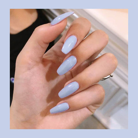 N73 lilac Wearable false nail patch 24pcs/box with jel glue