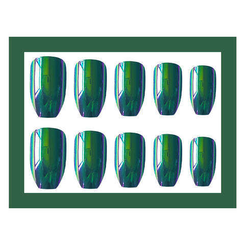 N64 Mirror super wear armor long coffin false nail 24pcs/box with jel glue