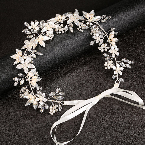 K16 Flower Clip Earrings Silver Ceramic Flower Accessory