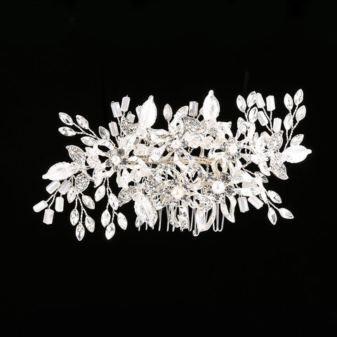 K19 Bridal headdress hair comb golden flowers leaves headdress accessories