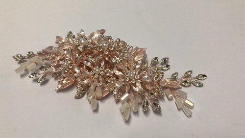 K19 Bridal headdress hair comb golden flowers leaves headdress accessories