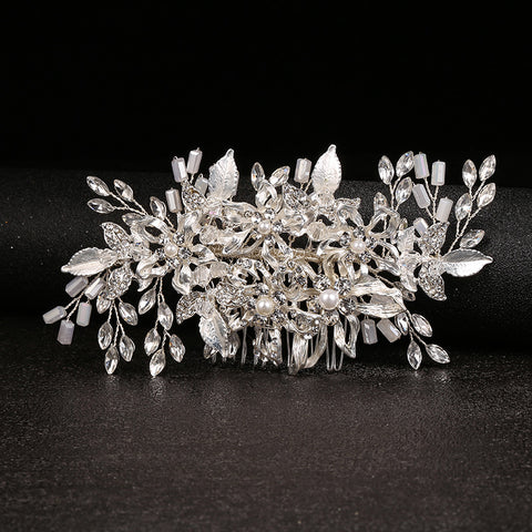 K19 Bridal headdress hair comb golden flowers leaves headdress accessories
