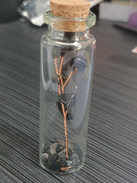 S1 Crystal rubble rafting bottle Handicrafts wooden stopper wishing glass bottle