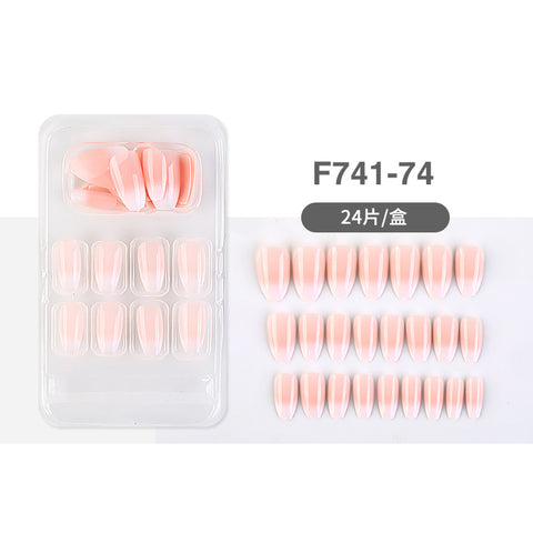 N71 European and American style long coffin false nail 24pcs/box with jel glue