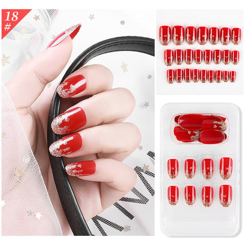 N74  long ballet false wearable nail plates 24pcs/box with jel glue