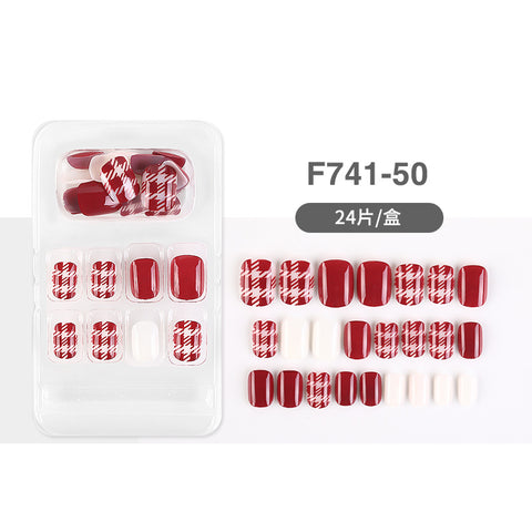 N50  French ballet style false wearable nail 24pcs/box with glue