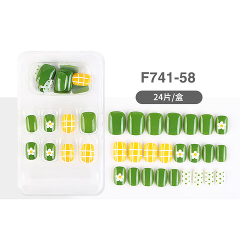 N71 European and American style long coffin false nail 24pcs/box with jel glue