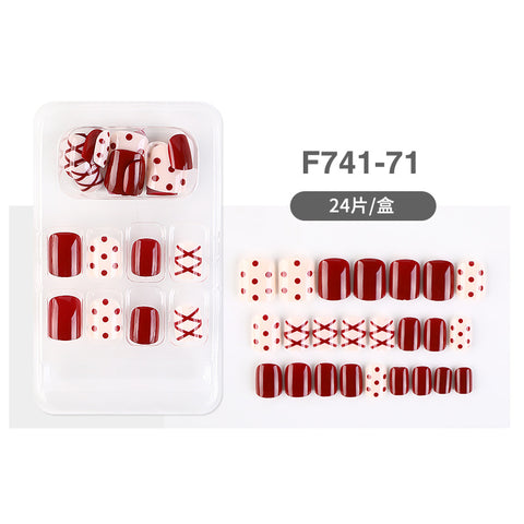 N50  French ballet style false wearable nail 24pcs/box with glue