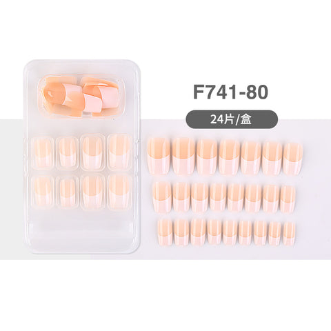 N71 European and American style long coffin false nail 24pcs/box with jel glue