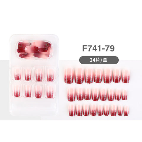 N71 European and American style long coffin false nail 24pcs/box with jel glue