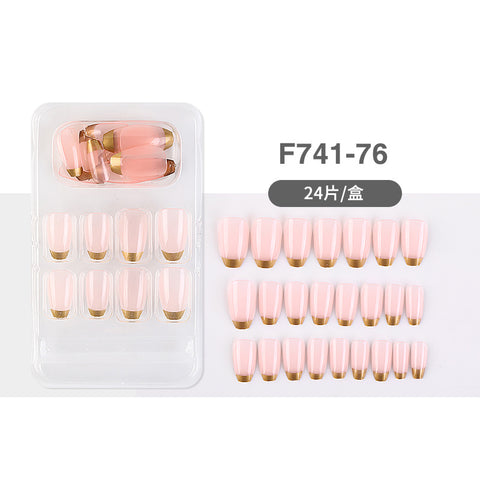 N50  French ballet style false wearable nail 24pcs/box with glue
