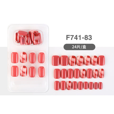 N50  French ballet style false wearable nail 24pcs/box with glue