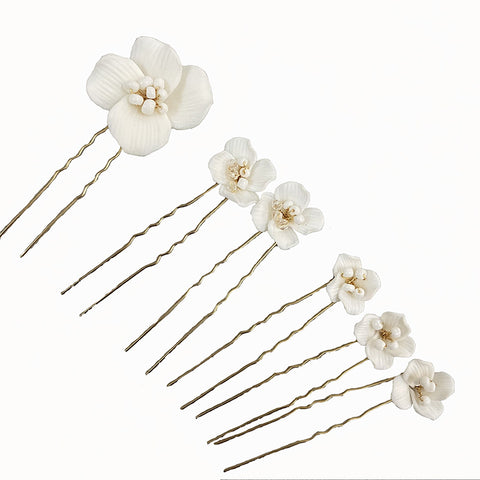 K25 New fashion Handmade Ceramic Flower Hairpin