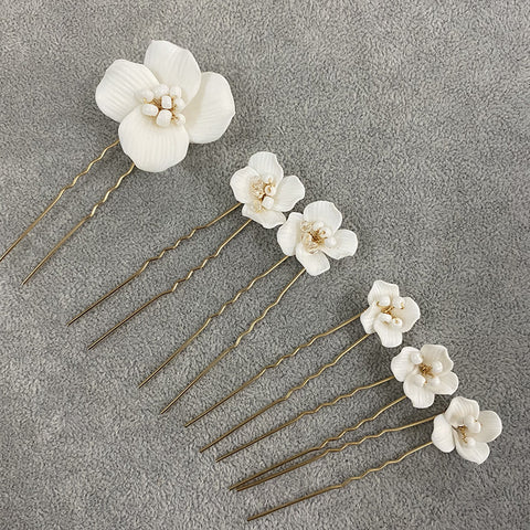 K25 New fashion Handmade Ceramic Flower Hairpin