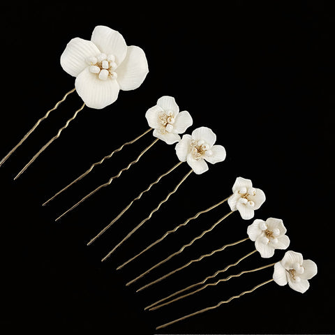 K25 New fashion Handmade Ceramic Flower Hairpin