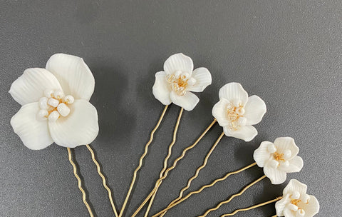 K25 New fashion Handmade Ceramic Flower Hairpin