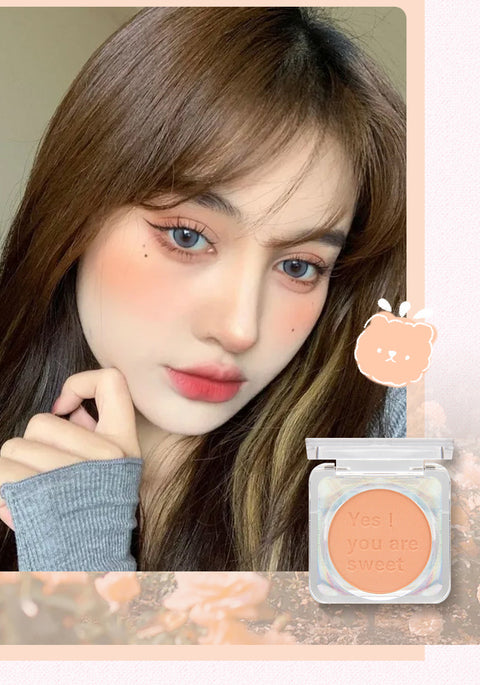 Vitality girl blush orange peach milk tea fine flash matte natural nude makeup