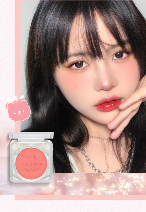 Vitality girl blush orange peach milk tea fine flash matte natural nude makeup