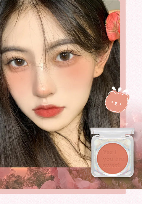 Vitality girl blush orange peach milk tea fine flash matte natural nude makeup