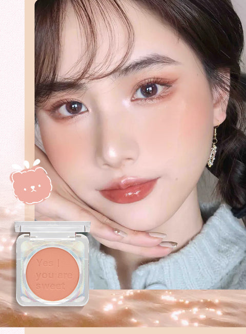 Vitality girl blush orange peach milk tea fine flash matte natural nude makeup