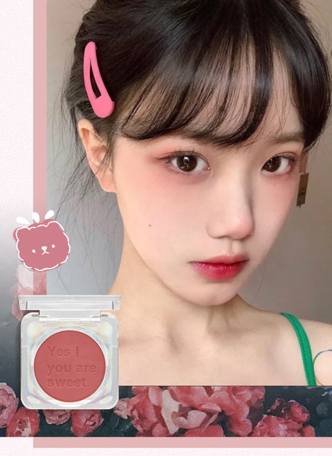 Vitality girl blush orange peach milk tea fine flash matte natural nude makeup