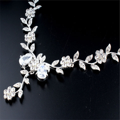 White Water Wave Chain Pearl Women's Wedding necklace earrings accessories