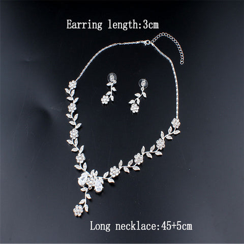White Water Wave Chain Pearl Women's Wedding necklace earrings accessories