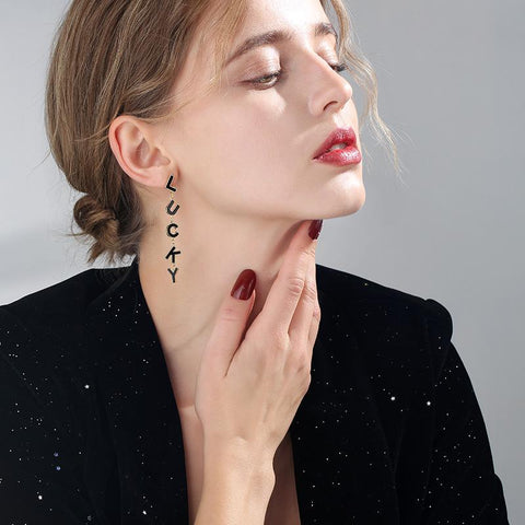 2022 New design LUCKY personality letters earrings Inpluser