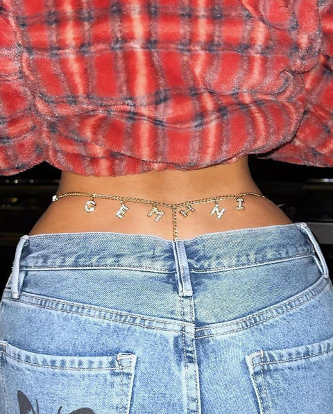 Waist chain Rhinestone Pendant Thong Chain Waist Chain