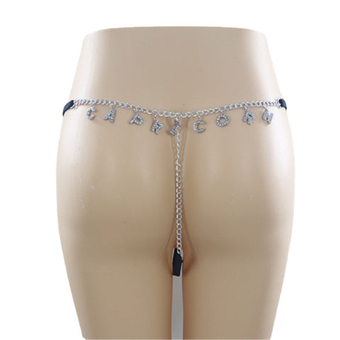 Waist chain Rhinestone Pendant Thong Chain Waist Chain