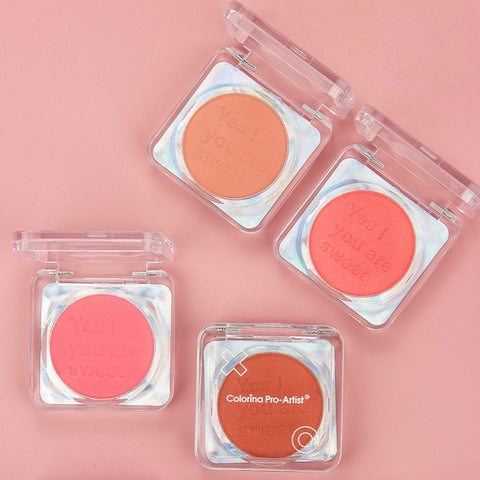 Vitality girl blush orange peach milk tea fine flash matte natural nude makeup