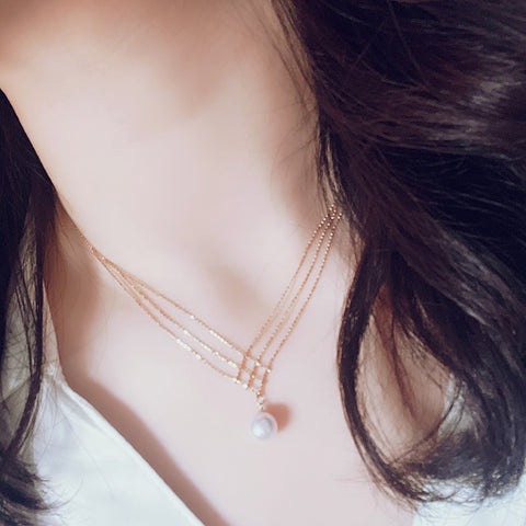 women's natural freshwater pearl necklace luxury ruili pearl pendant