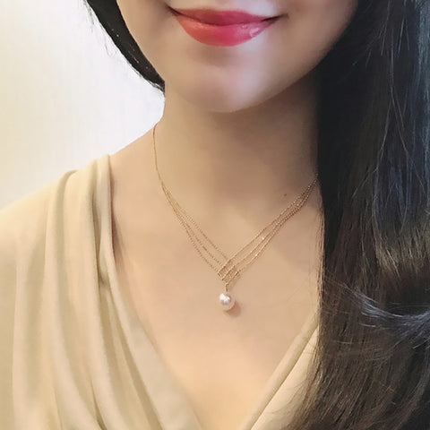 women's natural freshwater pearl necklace luxury ruili pearl pendant