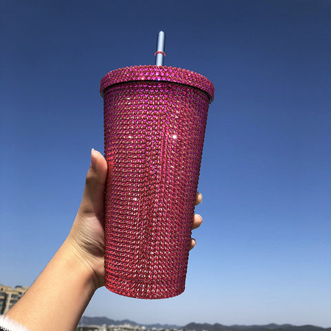 Stainless steel Full drill straw high-end luxury cup