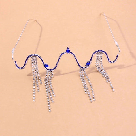 Luxury Rhinestone Fringe Eyeglass Frame Facial Ornament
