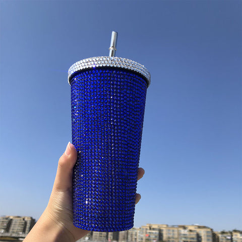 Stainless steel Full drill straw high-end luxury cup