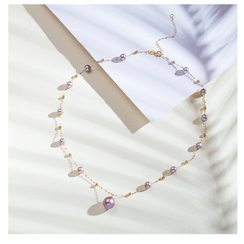 women's natural freshwater pearl necklace luxury ruili pearl pendant