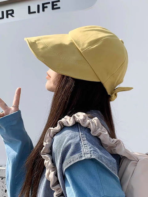 Rear bow tie big fisherman hat summer sun protection and UV protection