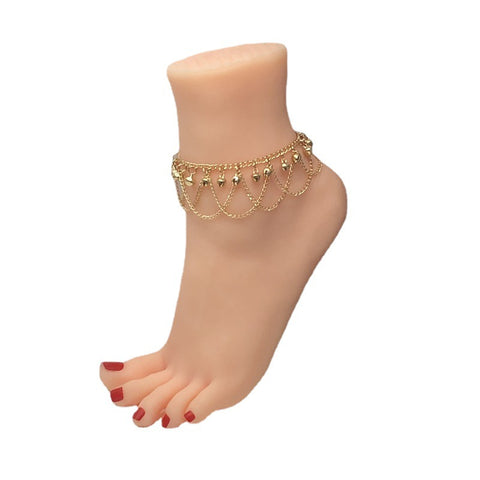 Personality fashion bell wave tassel bell ladies anklet