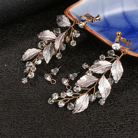 K05 Leaf  Wedding Bridal Hair Accessories Earrings