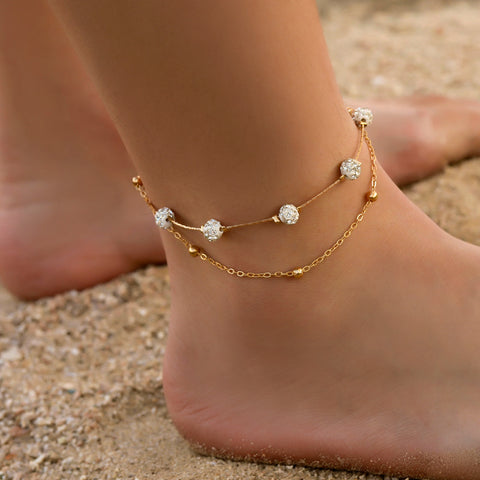 Simple Fashion Double Layer Anklet