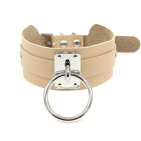 New fashion PU leather silver single neckband Inpluser