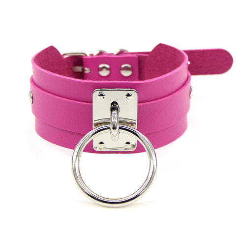 New fashion PU leather silver single neckband Inpluser